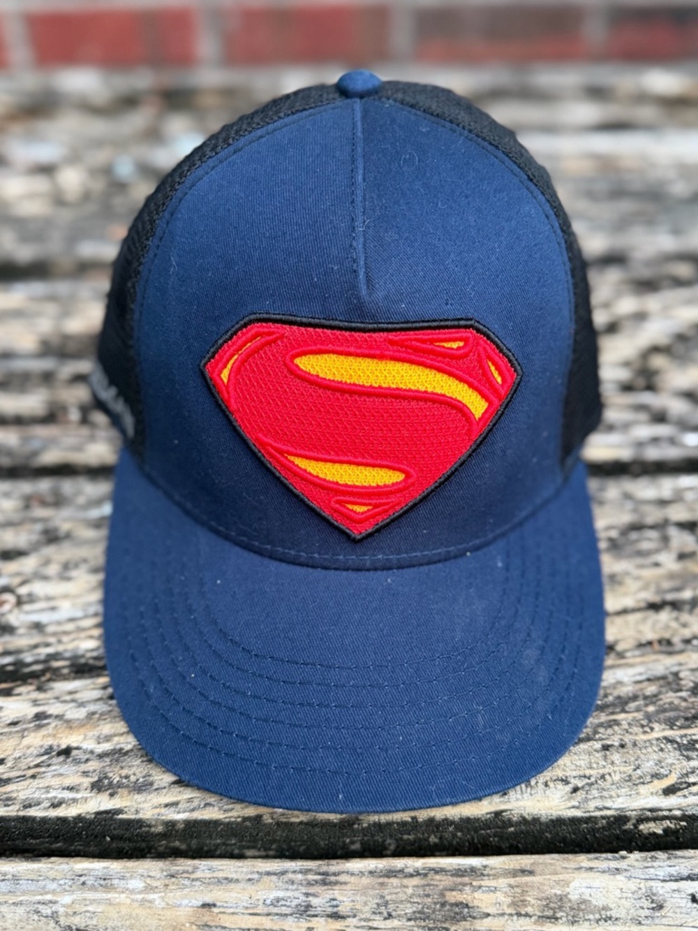 DC Comics Man of Steel Superman Adjustable Mesh Back Navy & Black Trucker Cap F5